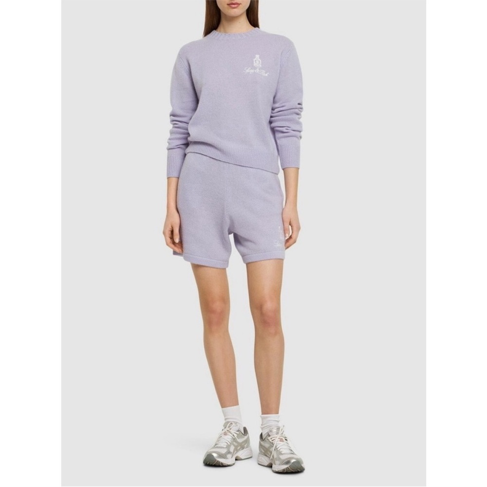 SPORTY & RICH Vendome Cashmere Crewneck Sweater and short set